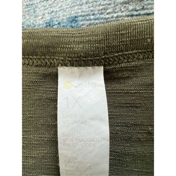 Zella Spark Slub Jersey Tank in Olive Night Women's 1X - Picture 4 of 7